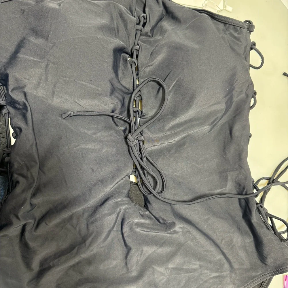 Holipick Women Sexy One Piece Swimsuit One Shoulder Bathing Suit Lace Up - Picture 6 of 7